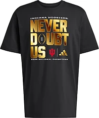 adidas Men's Indiana 2025 National Champions Never Doubt Us Short Sleeve T-Shirt