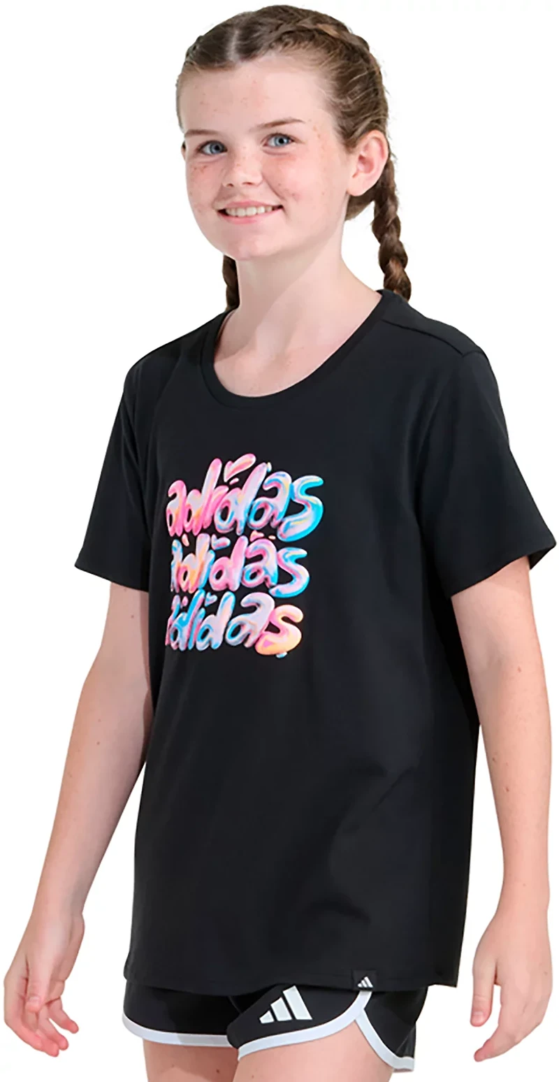 adidas Girls' Liquid Chrome Regular Fit T-shirt