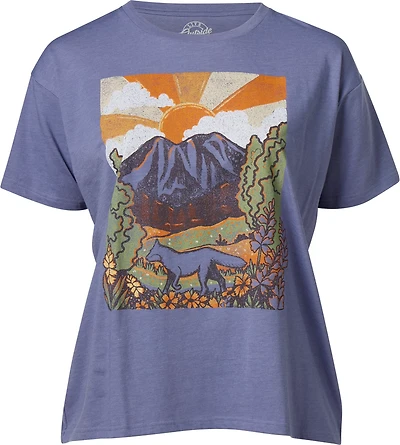 Love Outside the Limits Women's Artistic Mountains Oversized Graphic T-shirt