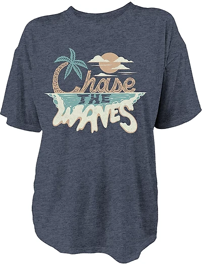 Live Outside the Limits Women's Chase Waves Oversized Graphic T-shirt