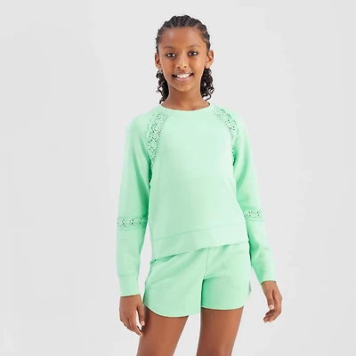 Freely Girls' Georgia Scuba Oversized Crew Sweatshirt