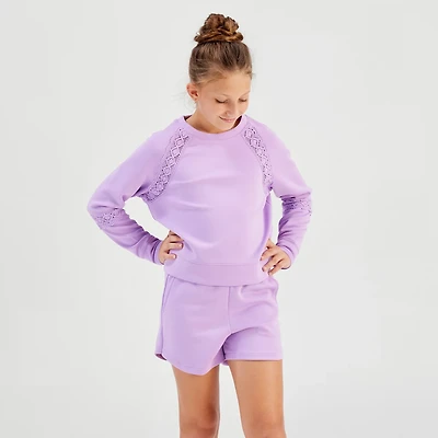 Freely Girls' Georgia Scuba Oversized Crew Sweatshirt