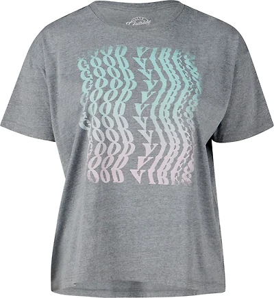Live Outside the Limits Women's Good Vibes Oversized Graphic T-shirt
