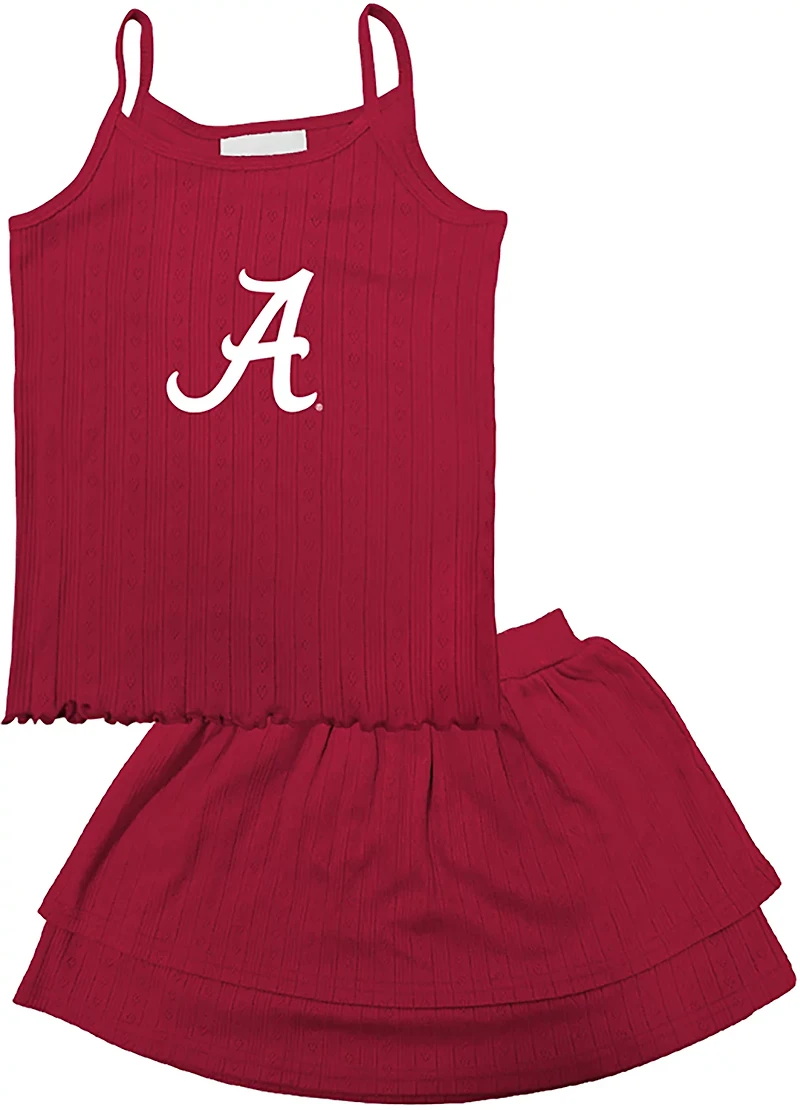 Two Feet Ahead Toddler Girls' University of Alabama Pointelle Tank and Layered Skort Set
