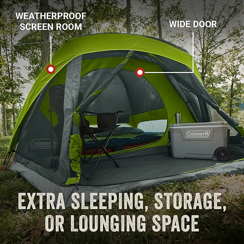 Coleman Skydome 6-Person Camping Tent with Screen Room