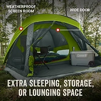 Coleman Skydome 6-Person Camping Tent with Screen Room