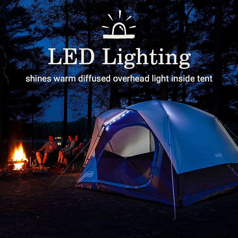 Coleman Skydome 4-Person Camping Tent with LED Lighting