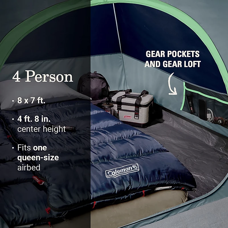 Coleman Skydome 4-Person Camping Tent with LED Lighting