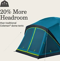 Coleman Skydome 4-Person Screen Room Camping Tent with Dark Room Technology