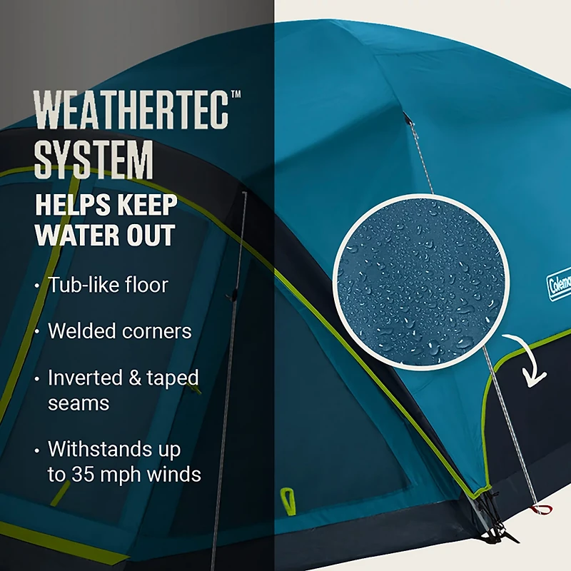 Coleman Skydome 4-Person Screen Room Camping Tent with Dark Room Technology