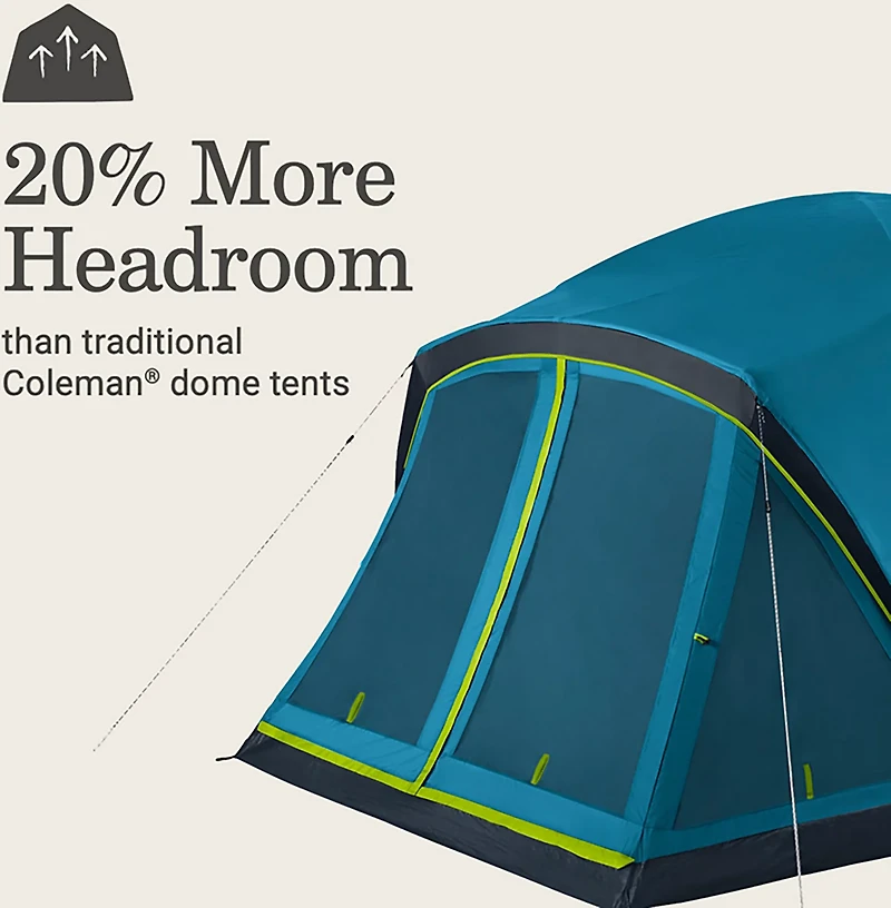 Coleman Skydome 6-Person Screen Room Camping Tent with Dark Room Technology