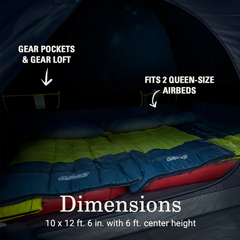 Coleman Skydome 6-Person Screen Room Camping Tent with Dark Room Technology