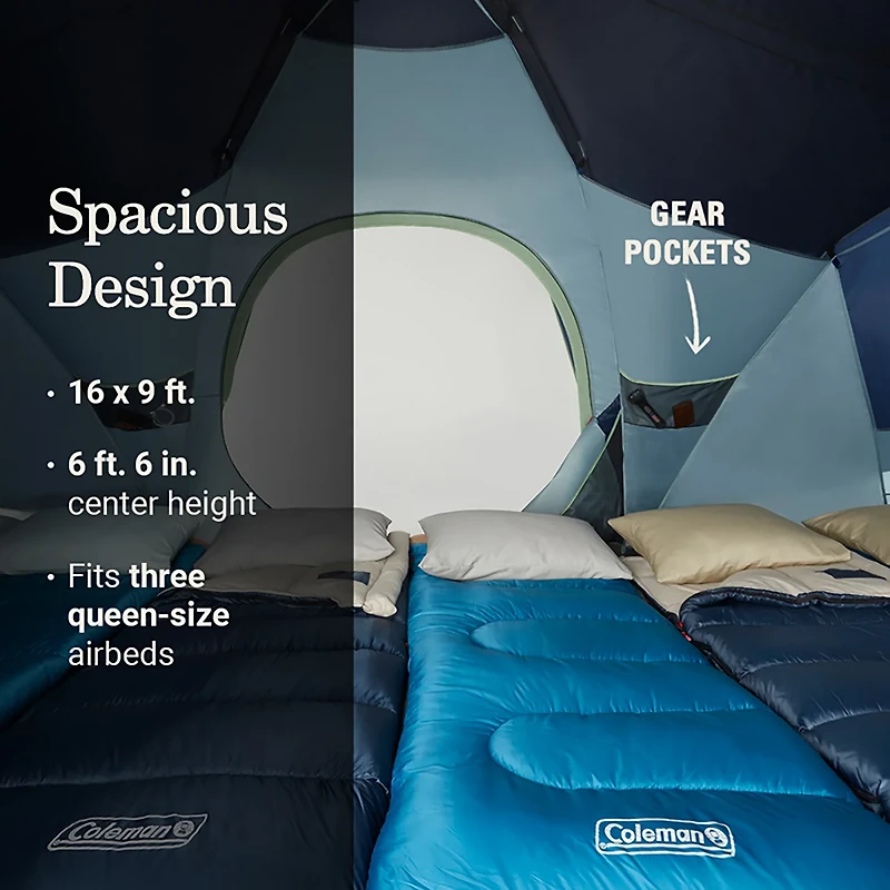 Coleman Skydome XL 10-Person Camping Tent with Dark Room Technology