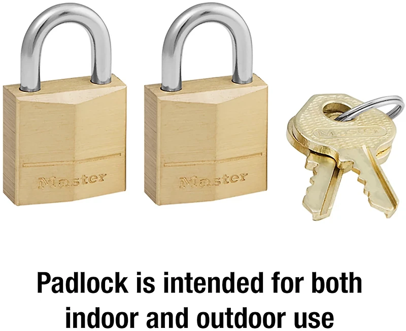 Master Lock Solid Brass Padlocks 2-Pack