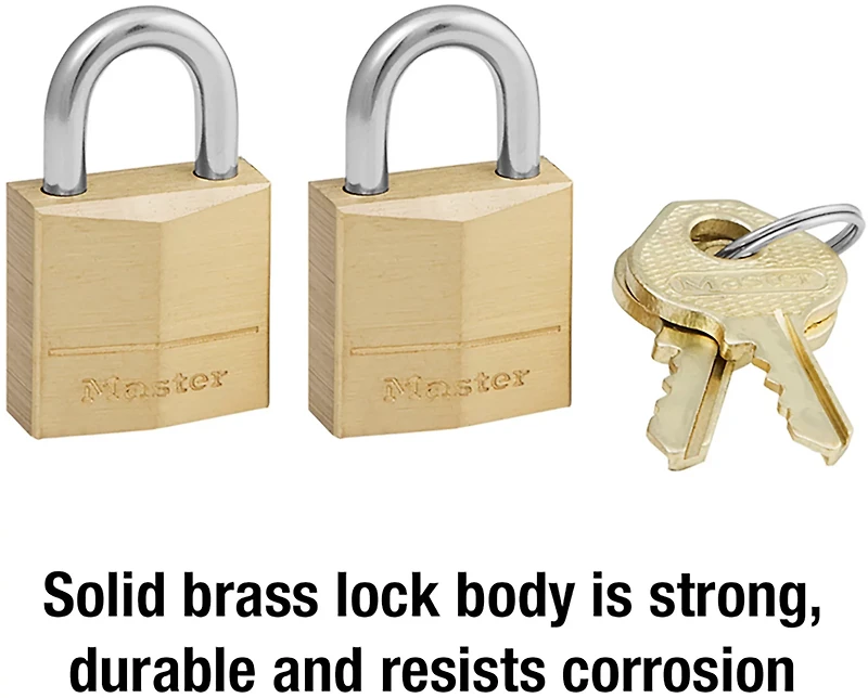 Master Lock Solid Brass Padlocks 2-Pack