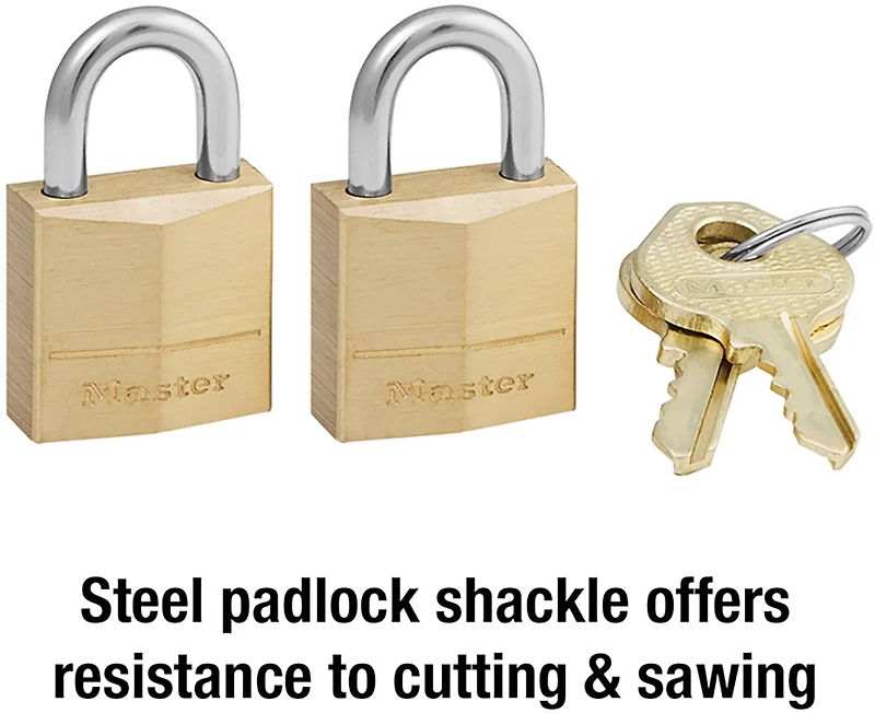 Master Lock Solid Brass Padlocks 2-Pack
