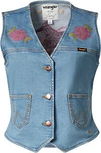 Wrangler Women's Lainey Wilson Embroidered Denim Shirt Vest