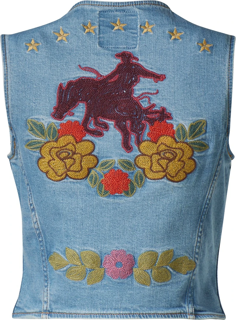 Wrangler Women's Lainey Wilson Embroidered Denim Shirt Vest