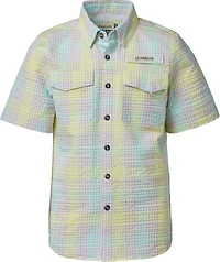 Magellan Outdoors Boys' Seersucker Southern Summer Gingham Button Down Shirt