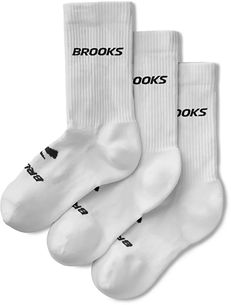 Brooks Run 3 Pack Crew Socks