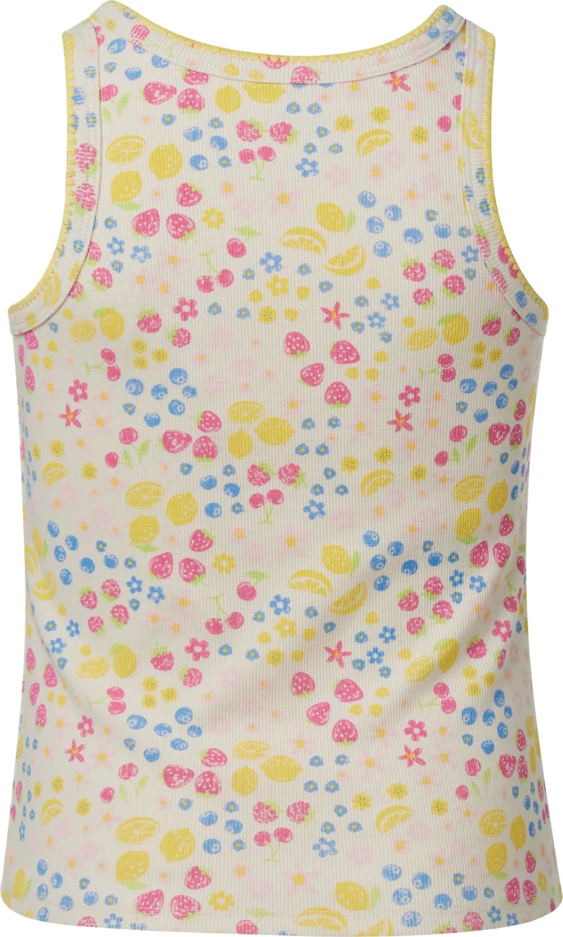 BCG Girls’ Blanket Stitch Printed Rib Tank