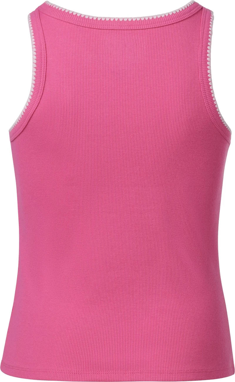 BCG Girls' Blanket Stitch Rib Tank