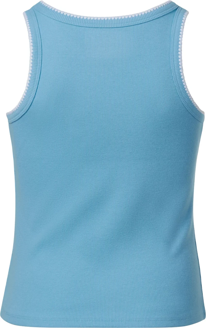 BCG Girls' Blanket Stitch Rib Tank