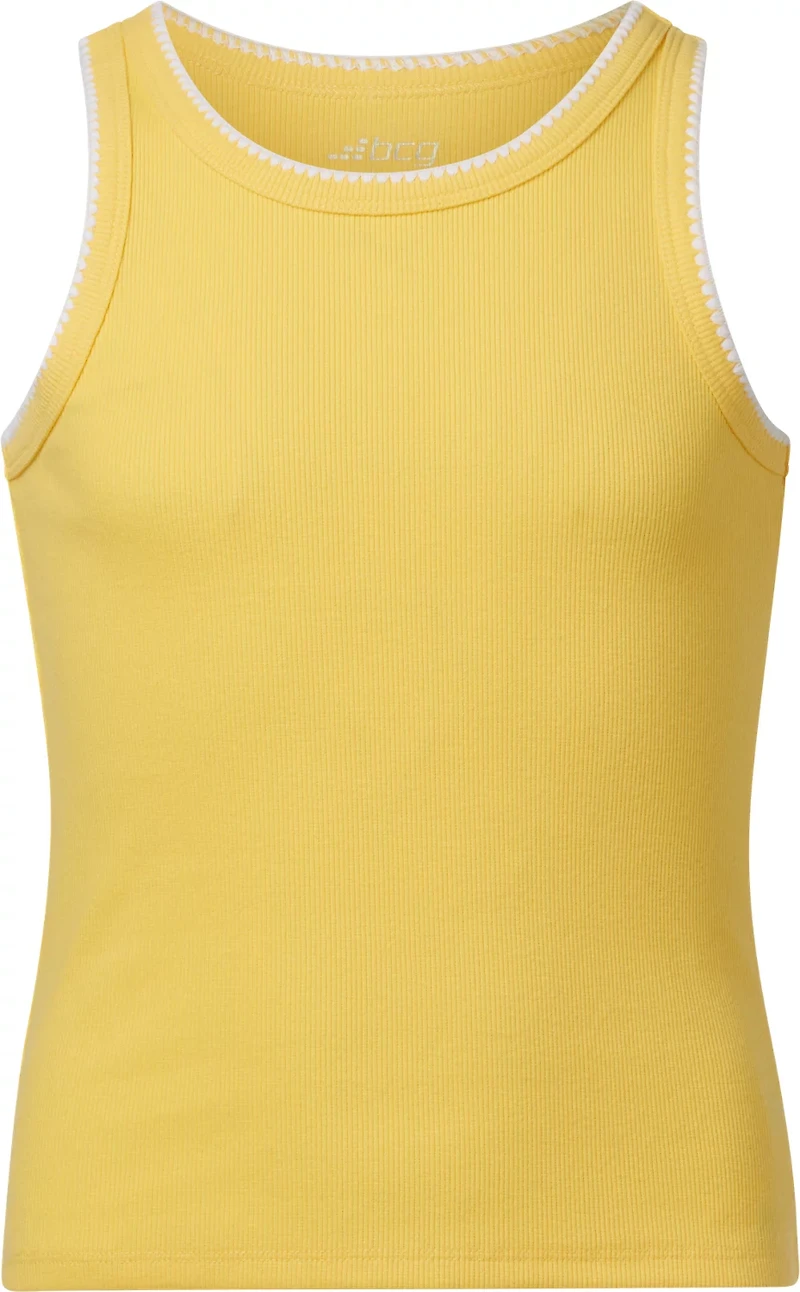 BCG Girls' Blanket Stitch Rib Tank