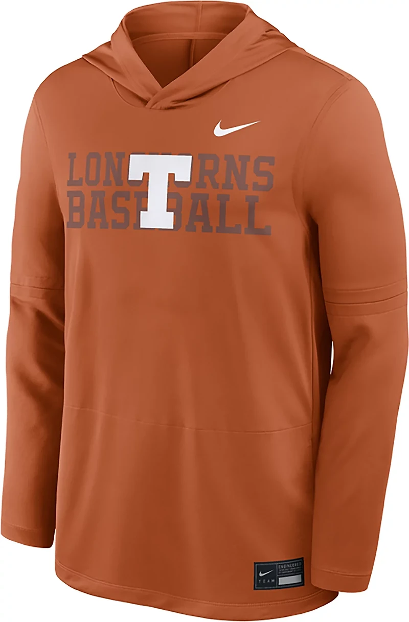 Nike Men's Texas Longhorns Baseball Logo Lightweight Hooded Long Sleeve Top