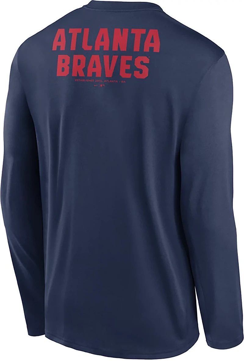 Nike Men's Atlanta Braves Primetime 2 Hit Legend Long Sleeve Graphic T-shirt