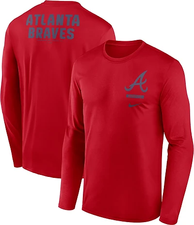 Nike Men's Atlanta Braves Primetime 2 Hit Legend Long Sleeve Graphic T-shirt