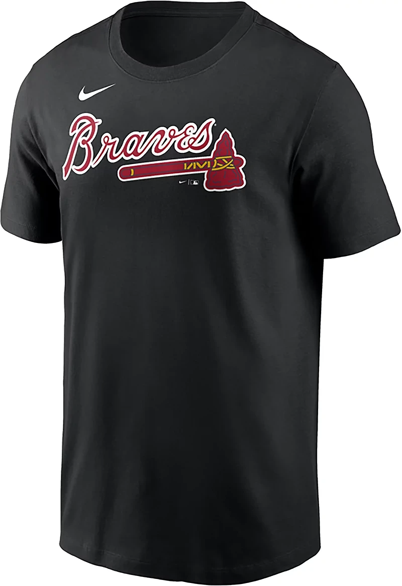 Nike Men's Braves Primetime Cotton Wordmark T-shirt