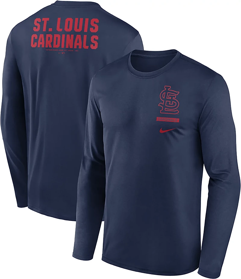 Nike Men's St. Louis Cardinals Primetime 2 Hit Legend Long Sleeve Graphic T-shirt
