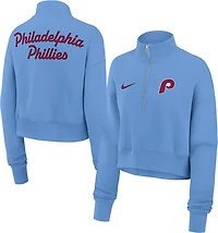 Nike Women's Philadelphia Phillies 1/2 Zip Cropped Fleece Pullover