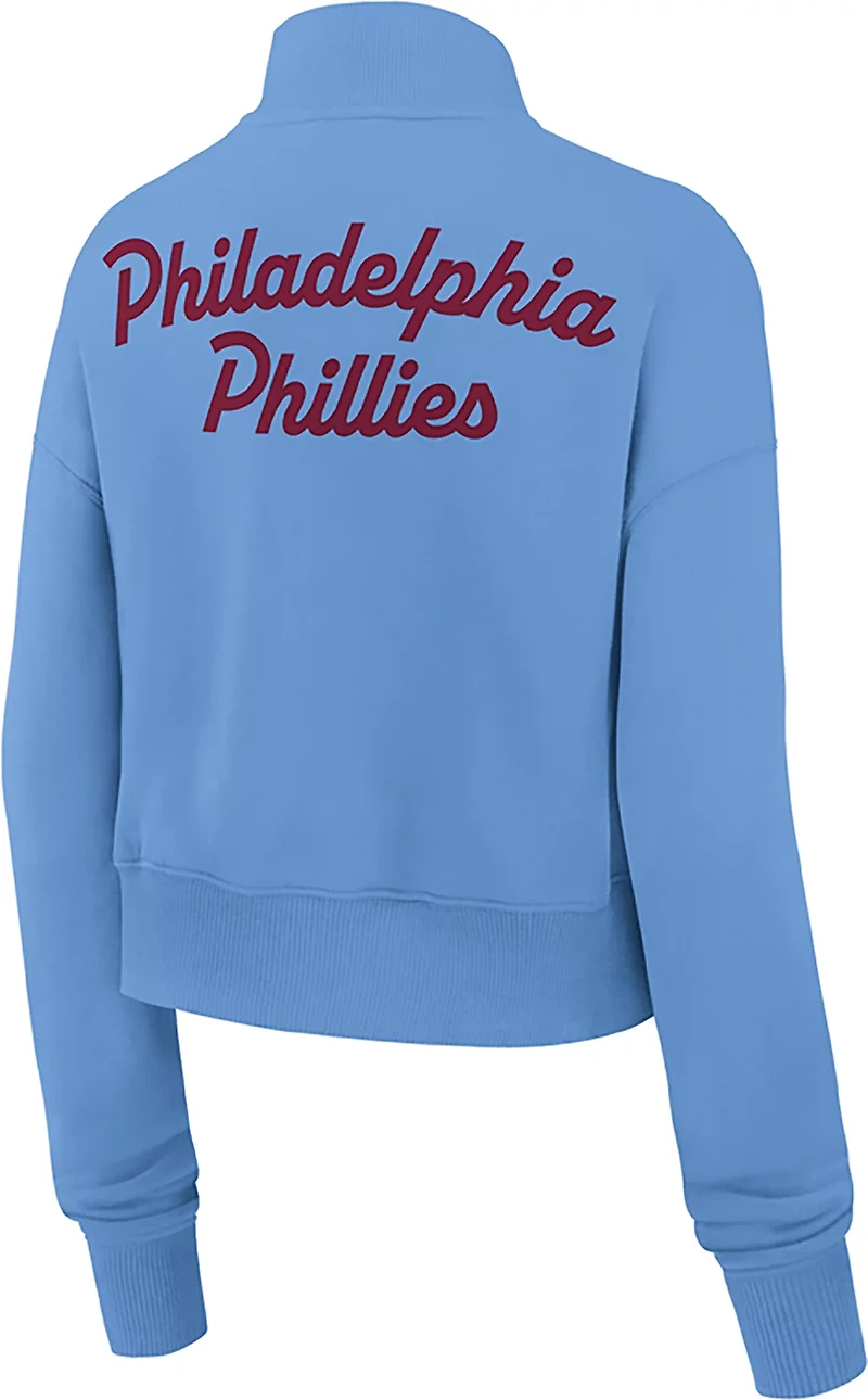 Nike Women's Philadelphia Phillies 1/2 Zip Cropped Fleece Pullover