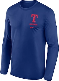 Nike Men's Texas Rangers Primetime 2 Hit Legend Long Sleeve Graphic T-shirt