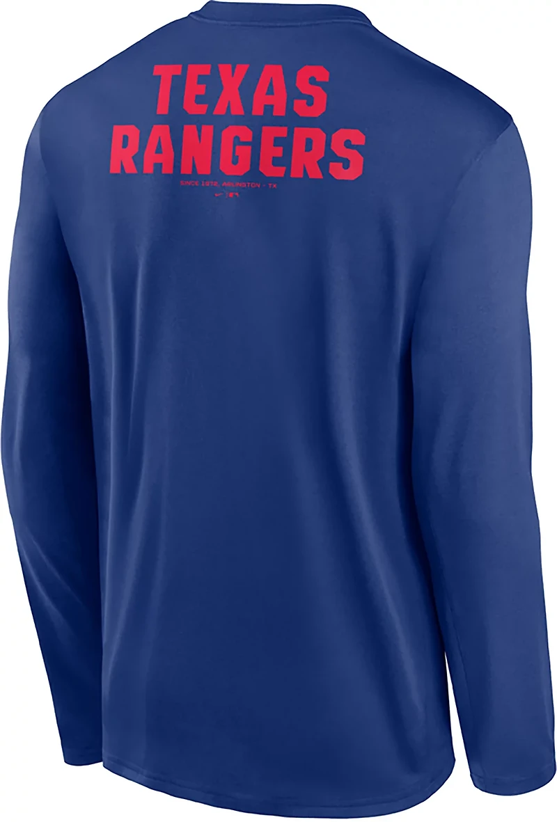 Nike Men's Texas Rangers Primetime 2 Hit Legend Long Sleeve Graphic T-shirt