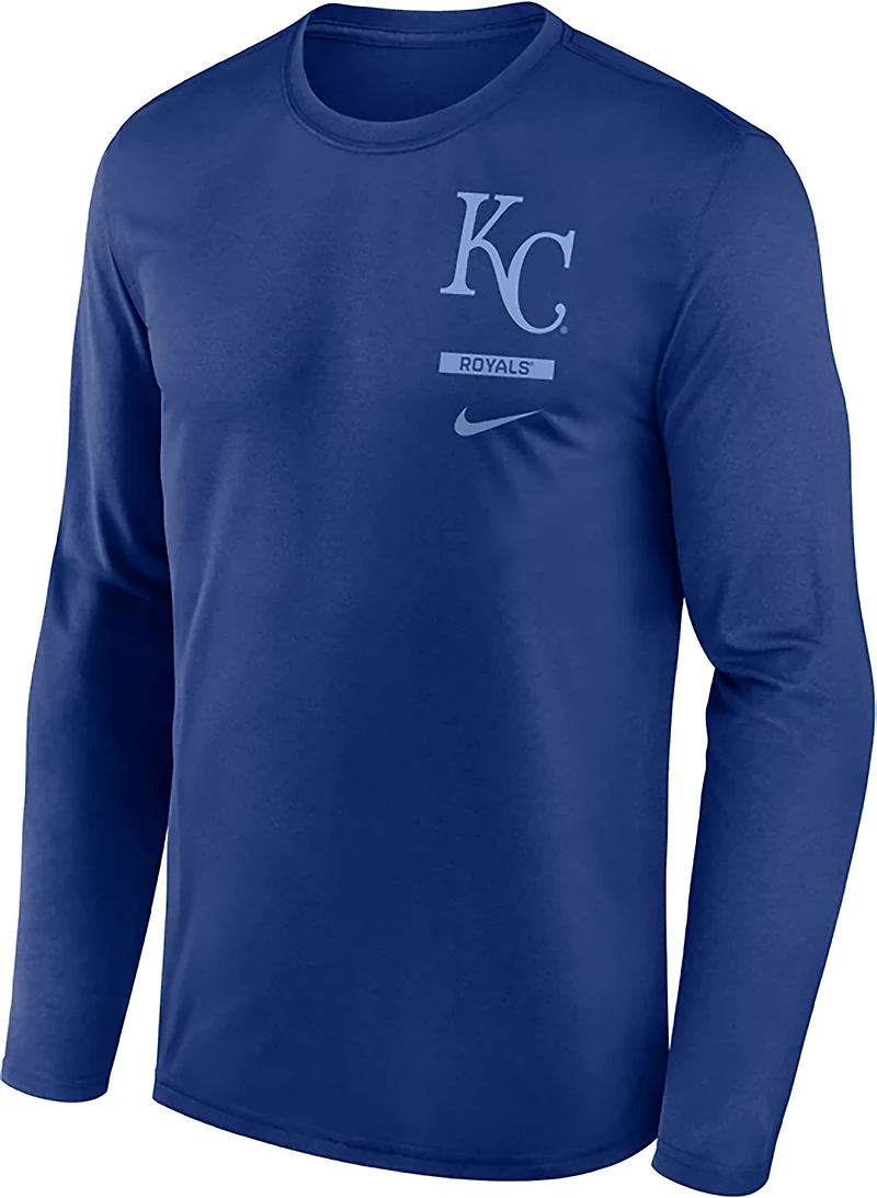 Nike Men's Kansas City Royals Primetime 2 Hit Legend Long Sleeve Graphic T-shirt
