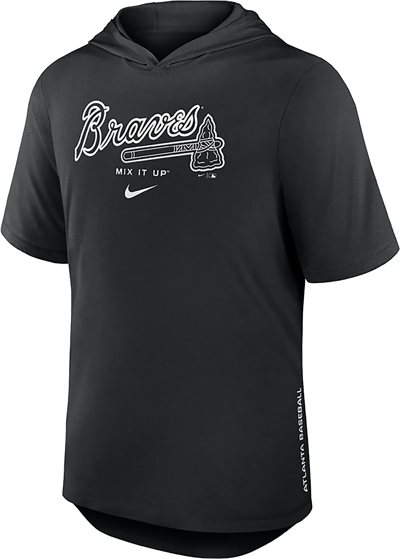 Nike Atlanta Braves Arched Wordmark Tri-Blend Hooded T-Shirt