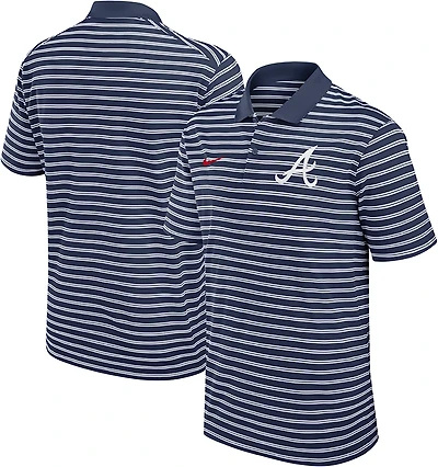 Nike Men's Atlanta Braves Primetime Striped Victory Polo Shirt