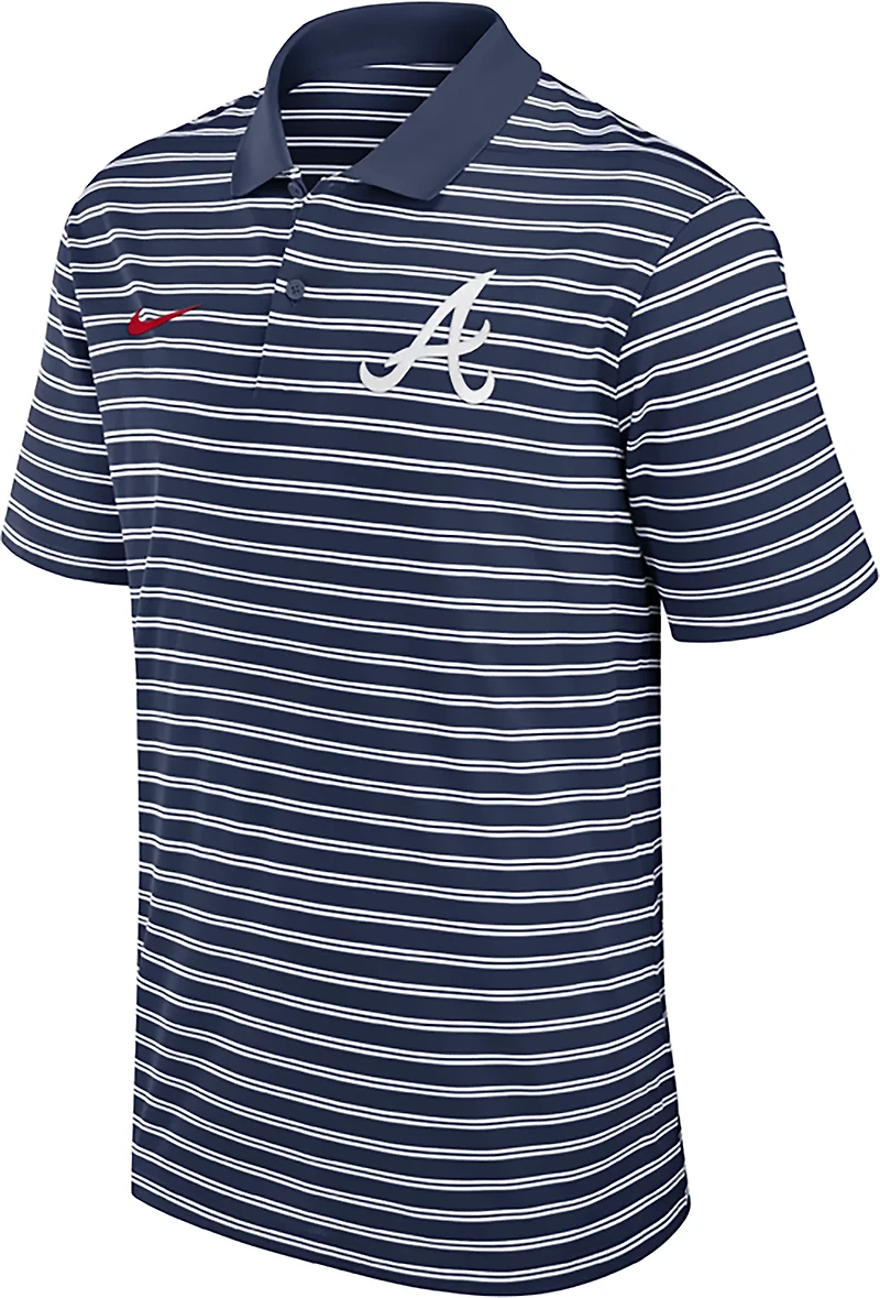 Nike Men's Atlanta Braves Primetime Striped Victory Polo Shirt