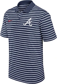 Nike Men's Atlanta Braves Primetime Striped Victory Polo Shirt
