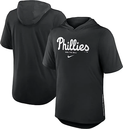 Nike Men's Philadelphia Phillies Primetime Arched Wordmark Short Sleeve Hoodie