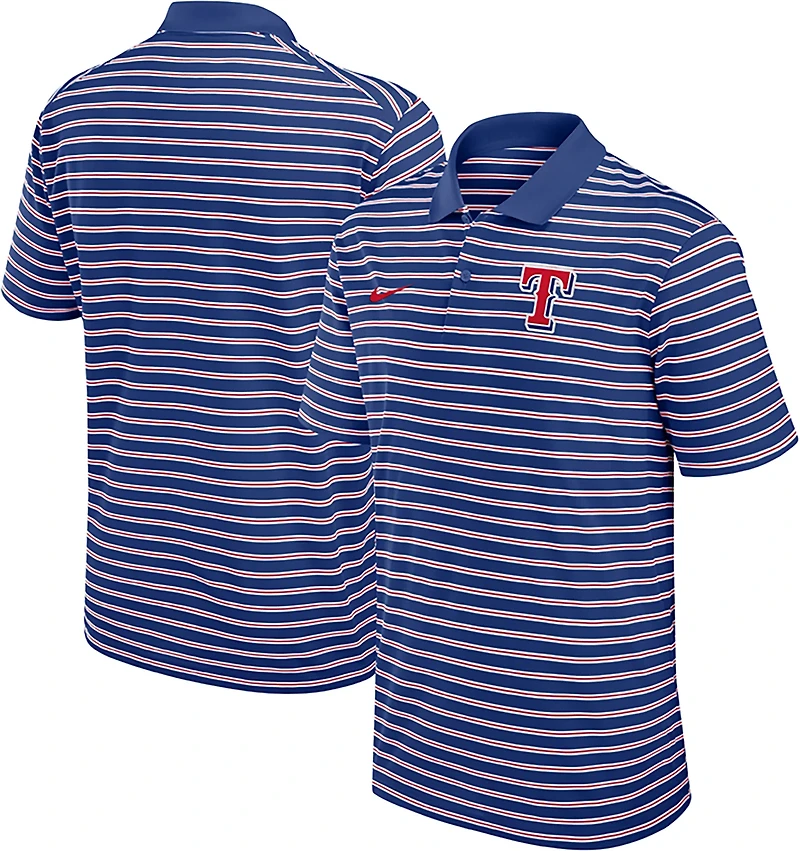 Nike Men's Texas Rangers Primetime Striped Victory Polo Shirt