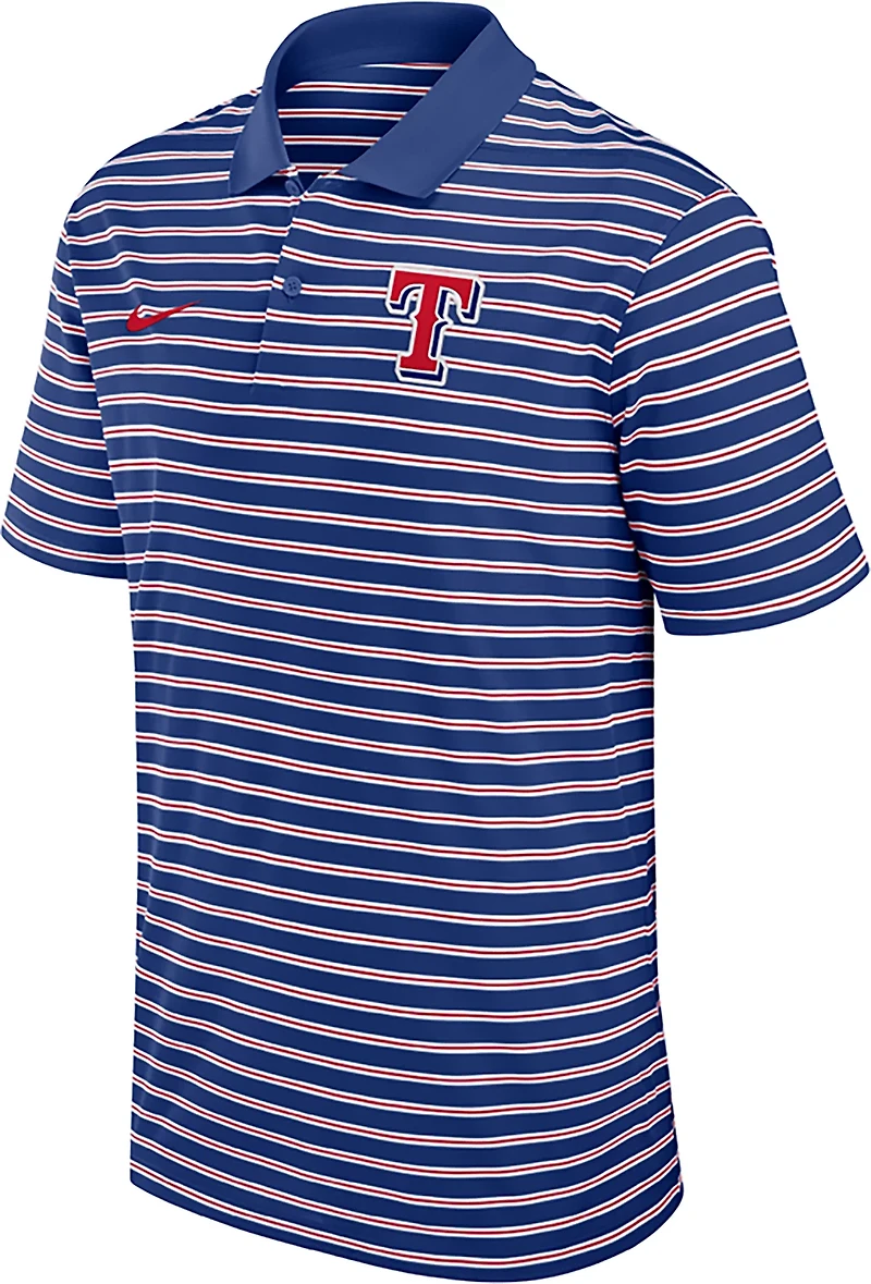 Nike Men's Texas Rangers Primetime Striped Victory Polo Shirt