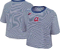 Nike Women's Braves Cooperstown Striped Crop T-shirt