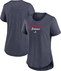 Nike Women's Braves Primetime Arched Wordmark Triblend T-shirt