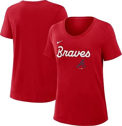 Nike Women's Braves Primetime Knockout Slub Fashion T-shirt