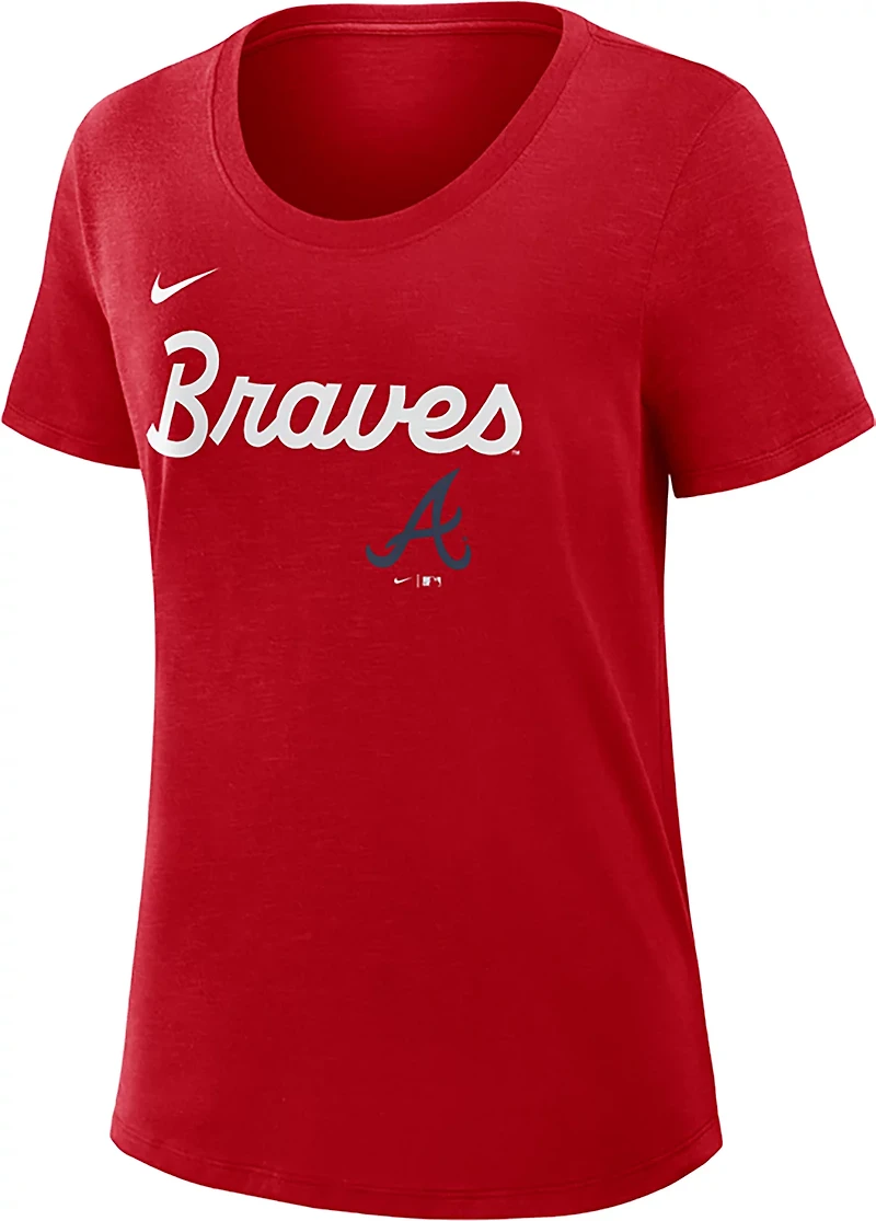 Nike Women's Braves Primetime Knockout Slub Fashion T-shirt