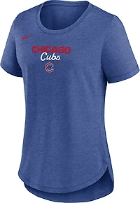 Nike Women's Cubs Primetime Arched Wordmark Triblend T-shirt